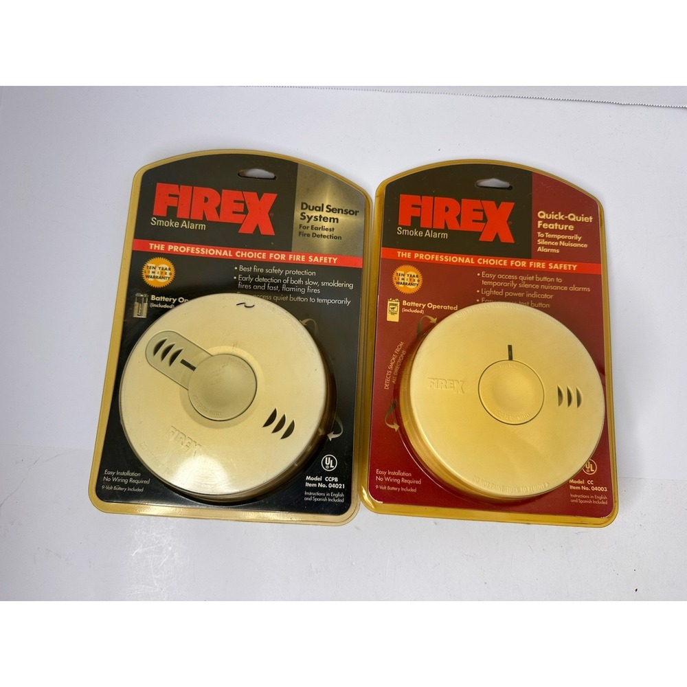 FireX Smoke Alarm Lot 2 NOS CC 04003 CCPB 04021 Battery Powered Vintage
